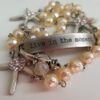 Wrap Bracelet, glass pearls, glass beads, stamped pendant, starfish charm