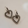 Clear Rhinestone Open Heart Earrings - Image 3