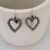 Clear Rhinestone Open Heart Earrings