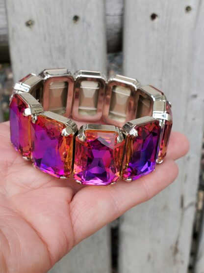 "Passion Bliss" Genuine Crystal Stretch Statement Bracelet