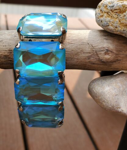 "Mermaid Kiss" Genuine Crystal Stretch Statement Bracelet - Image 2