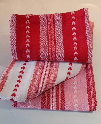 Set of 3 Dishtowels/Reds & Pink - Image 2