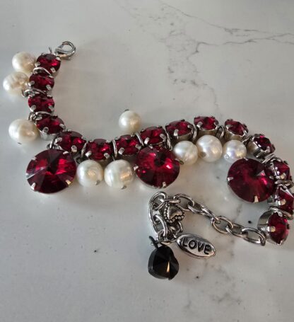 "WildHeart" Genuine Crystal & Pearls Bracelet - Image 2