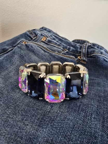 "Blue Jean Baby" Genuine Crystal Stretch Bracelet - Image 4