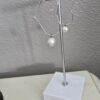 Wire Heart & Fresh Water Pearl Earrings - Image 4