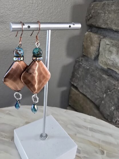 Copper Drop Earrings - Image 2