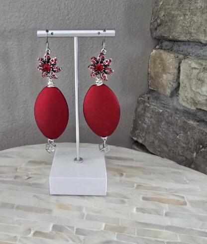 Ruby Passion Flower Earrings - Image 2