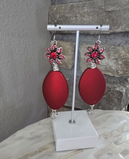 Ruby Passion Flower Earrings - Image 4