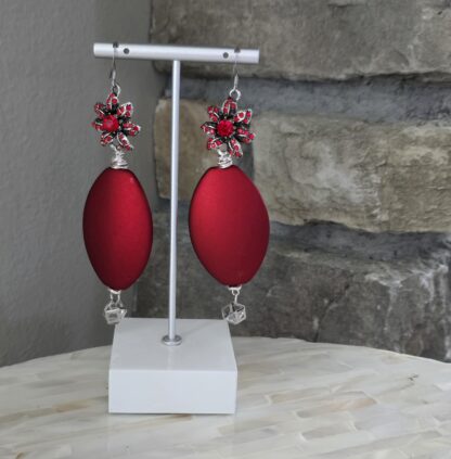 Ruby Passion Flower Earrings - Image 3