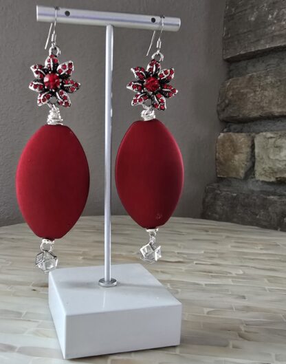 Ruby Passion Flower Earrings - Image 5