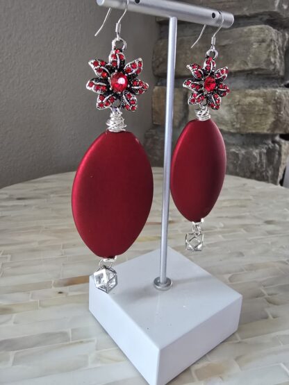 Ruby Passion Flower Earrings