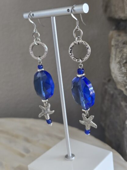 Cobalt Starfish Drop Earrings