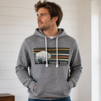 Fargo Dude® | Buffalo Stripe Long Sleeve Hoodie Tee